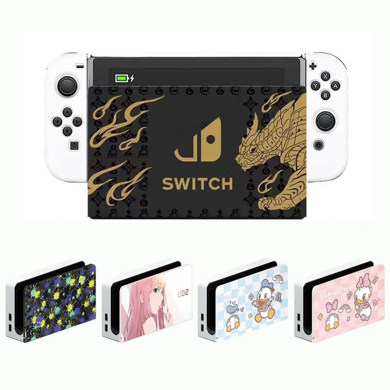 Cute Cartoon Anime Faceplate Protective Cover For Nintendo Switch Oled TV Dock Station Decorative Replacement Front Plate Case