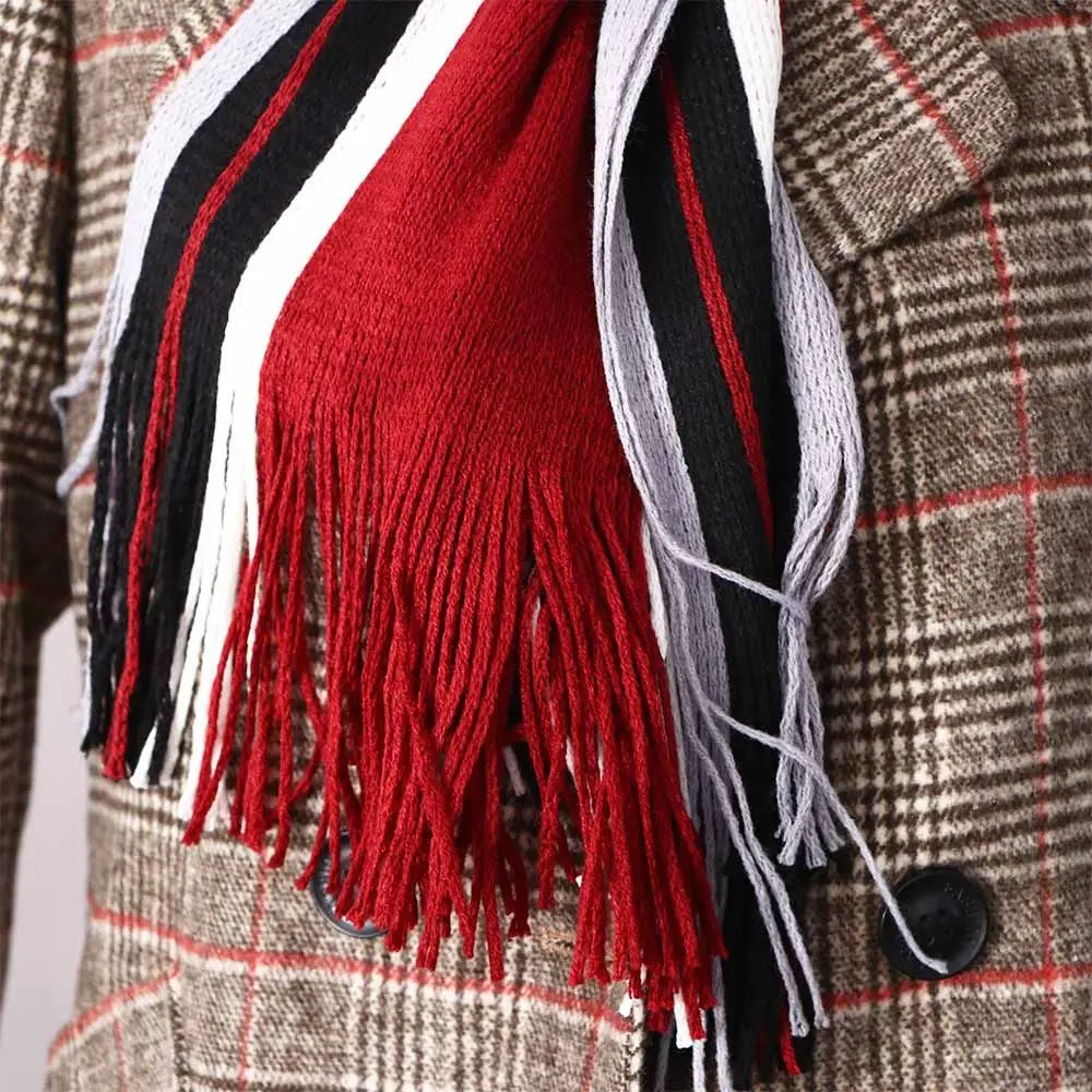 Scarves Scarves with Tassels Men's Shawls Warm Winter Business Affairs Scarves Tassel Scarf Scarf Fringed Muffler Striped Scarf