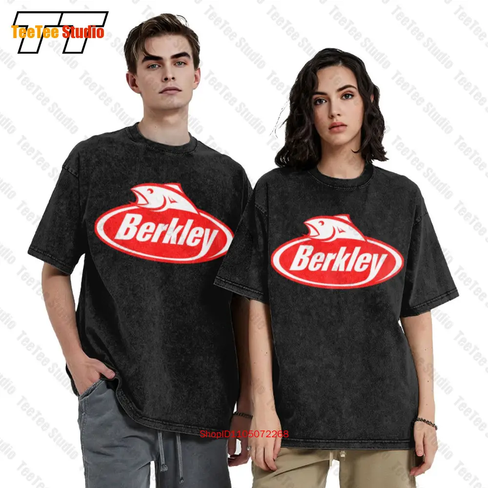 تي شيرت Berkley Logo Pro Fishing للرجال أسود عتيق كبير الحجم مقاس S 5Xl HTDH