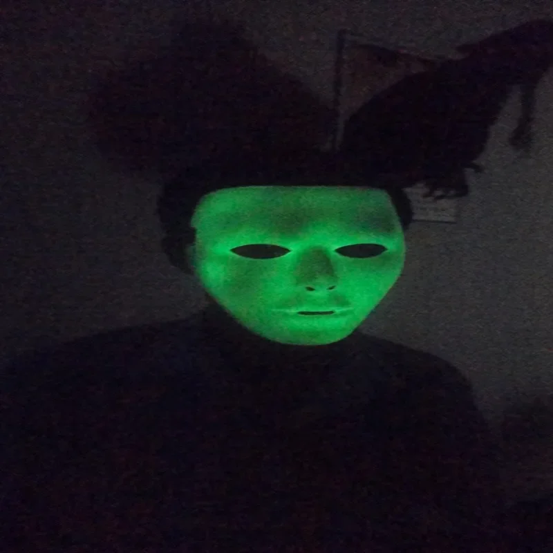 Máscara facial luminosa verde Hip-Hop Ghost Dance JabbaWockeeZ estilo accesorio de Halloween para hombres y mujeres disfraz de Hip Hop