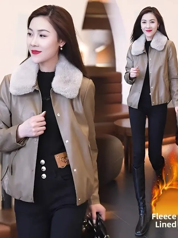 レディースレザージャケット 秋冬 スリム 多用途 PUレザー ロング丈 通勤 カジュアル フィット おしゃれ