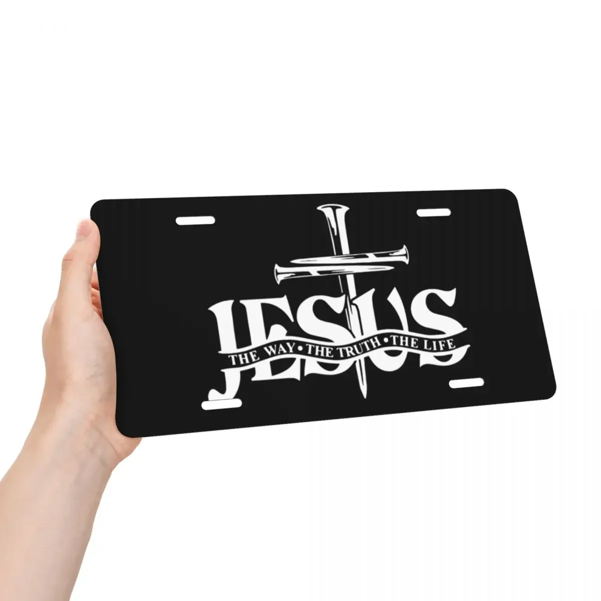 Jesus The Way The Truth The Life License Plate Cover Aluminum Metal Novelty Decorative Car Front License Plate Vanity Tag