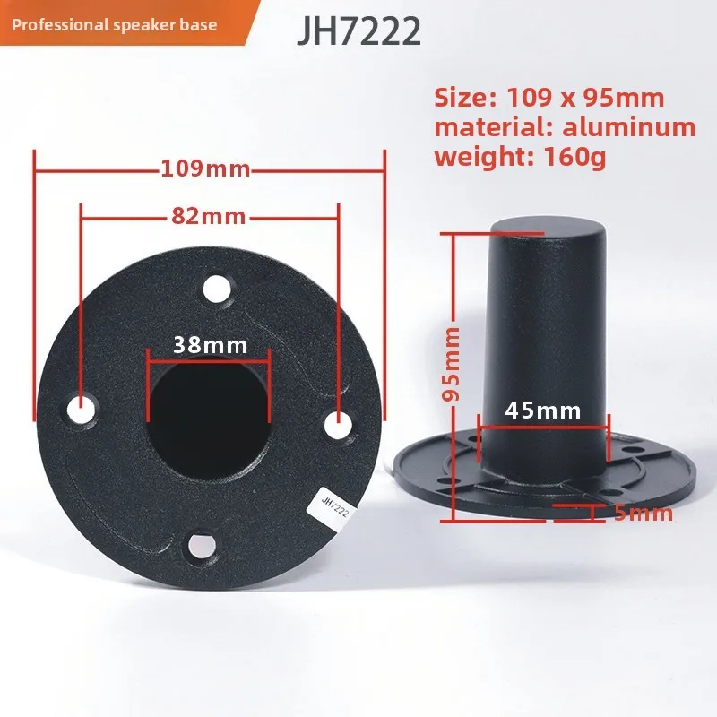 MW Audio, set van 2 luidsprekeronderplaten met één gat, stevige metalen standaard voor gebruik op een podium.