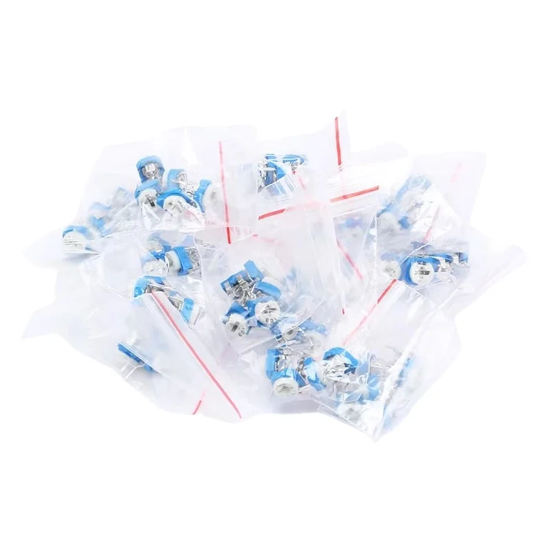 65PCS 13values * 5 PCS=65PCS RM063 vertical blue white adjustable resistor kit 100 ohm -1M ohm