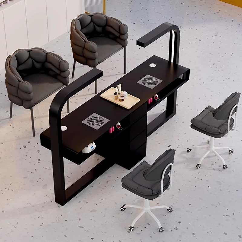 Nail art table and chair set simple single double light luxury multi-functional nail art table