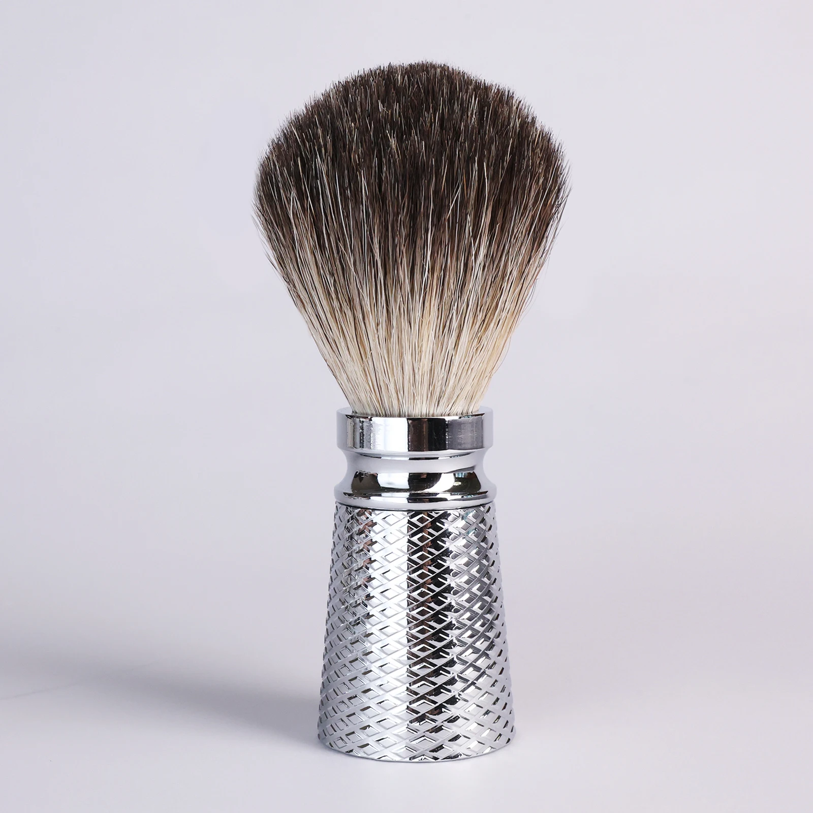 iRAZOR Men's Wet Shaving Brush with Natural Hair,Synthetic Hair CNC Machined Non-Slip Metal Handle Barber Face Cleaning Tool