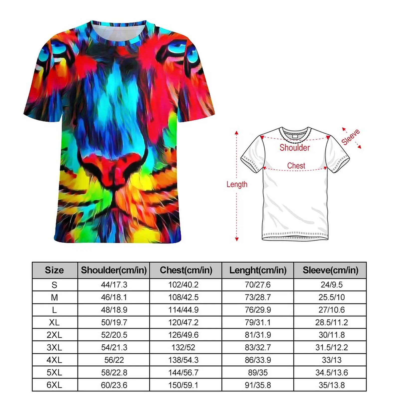 Tger Look Art Painting T-Shirt O Neck Abstract Animal Oversized T-Shirts Short-Sleeve Street Wear Tees Women Summer Design Tops
