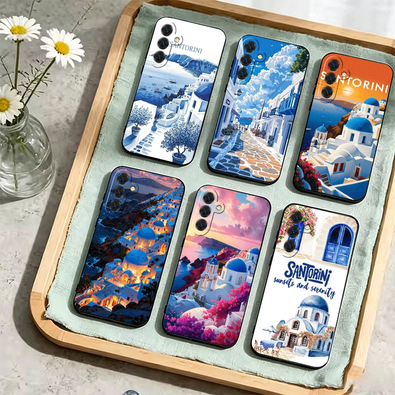 Santorini Greece Summer Phone Case For Samsung Galaxy A17 A16 A15 A14 A13 A57 A56 A55 A54 A53 A37 A36 A35 A34 A33 A27 A26 A25 A2