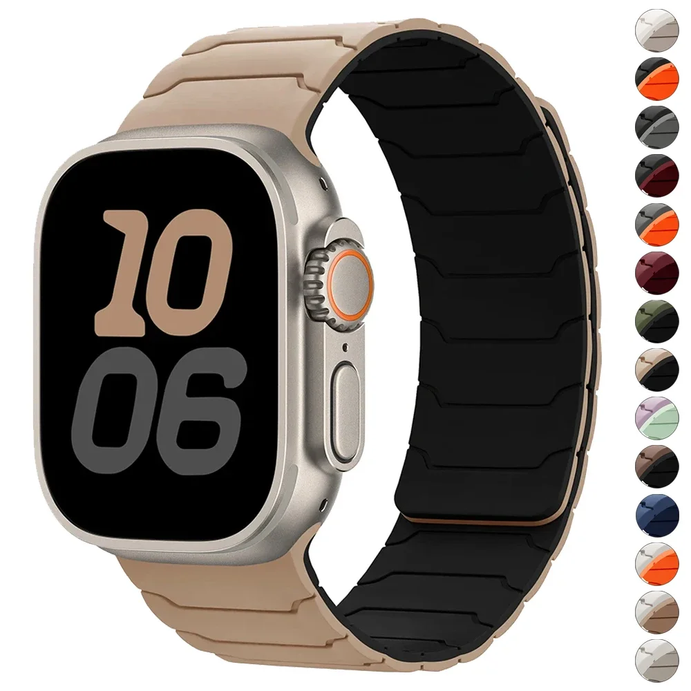 

Ремешок с магнитной петлей для Apple Watch Ultra 2 Band 49 мм 10 9 8 7 46 мм 42 мм 45 мм 41 мм Силиконовый браслет iWatch 6 5 4 SE 40 мм 44 мм