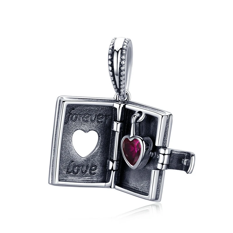 WOSTU 925 Sterling Silver Beads Note Book Charms Fit Original Bracelet Pendant DIY Necklace Fashion Jewelry Gift For Women