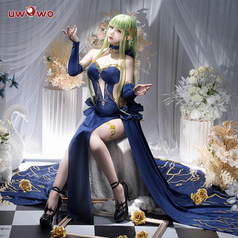 

qq28LQIN АКЦИЯ UWOWO C.C. Вечернее платье в шахматной доске Маджонгг Душа CC Лелуш Косплей Костюм