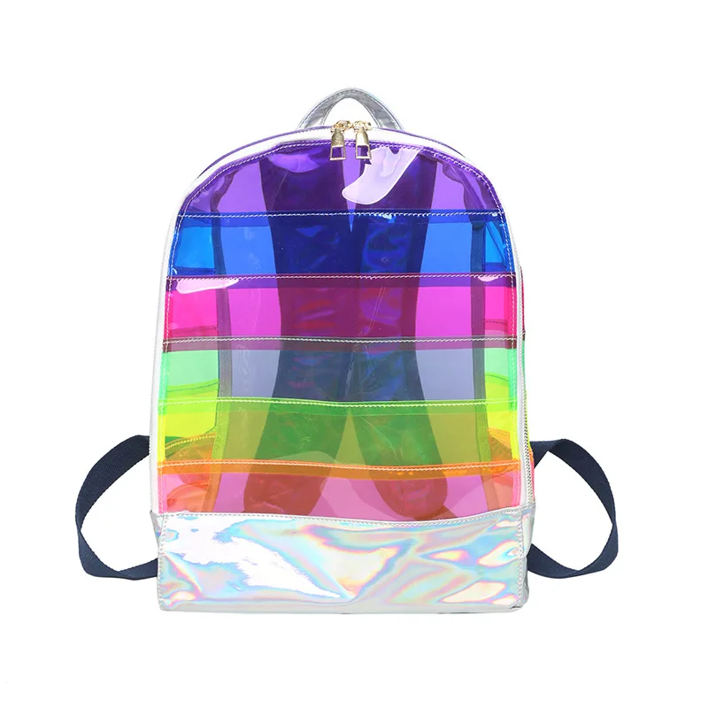 Nette Transparent Rucksack PVC Studenten Mode Schule Tasche Doppel Schulter Tasche Strand Reisetasche Wasserdichte Sport Rucksack