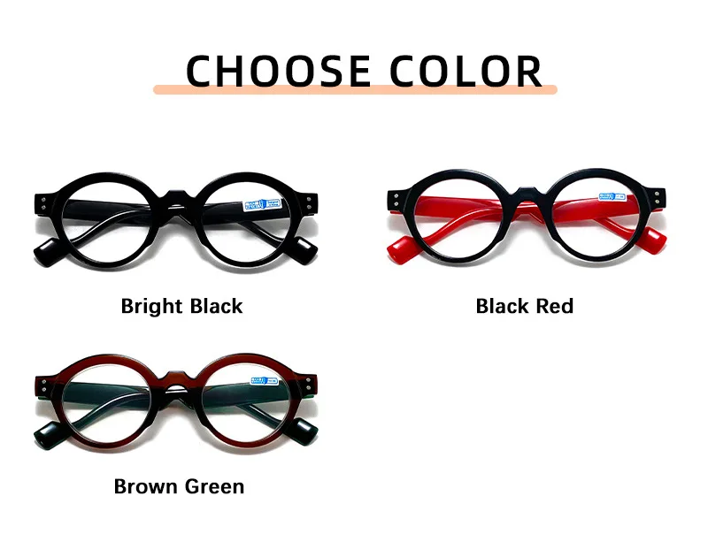 Neue Retro Runde Lesebrille Für Frauen Presbyopie Hyperopie Anti Blau Licht Lesen Brillen Schwarz Männer Brillen + 1,0 + 1,5 + 2 – Detail 6