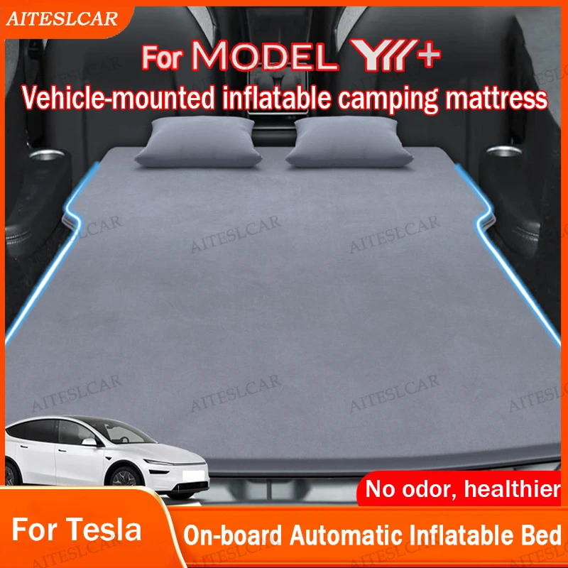 Inflatable Air Mattress For Tesla Model YL/Y Juniper Launch 2026 Outdoor Camping Inflatable Special Suede Fabric Car Travel Bed