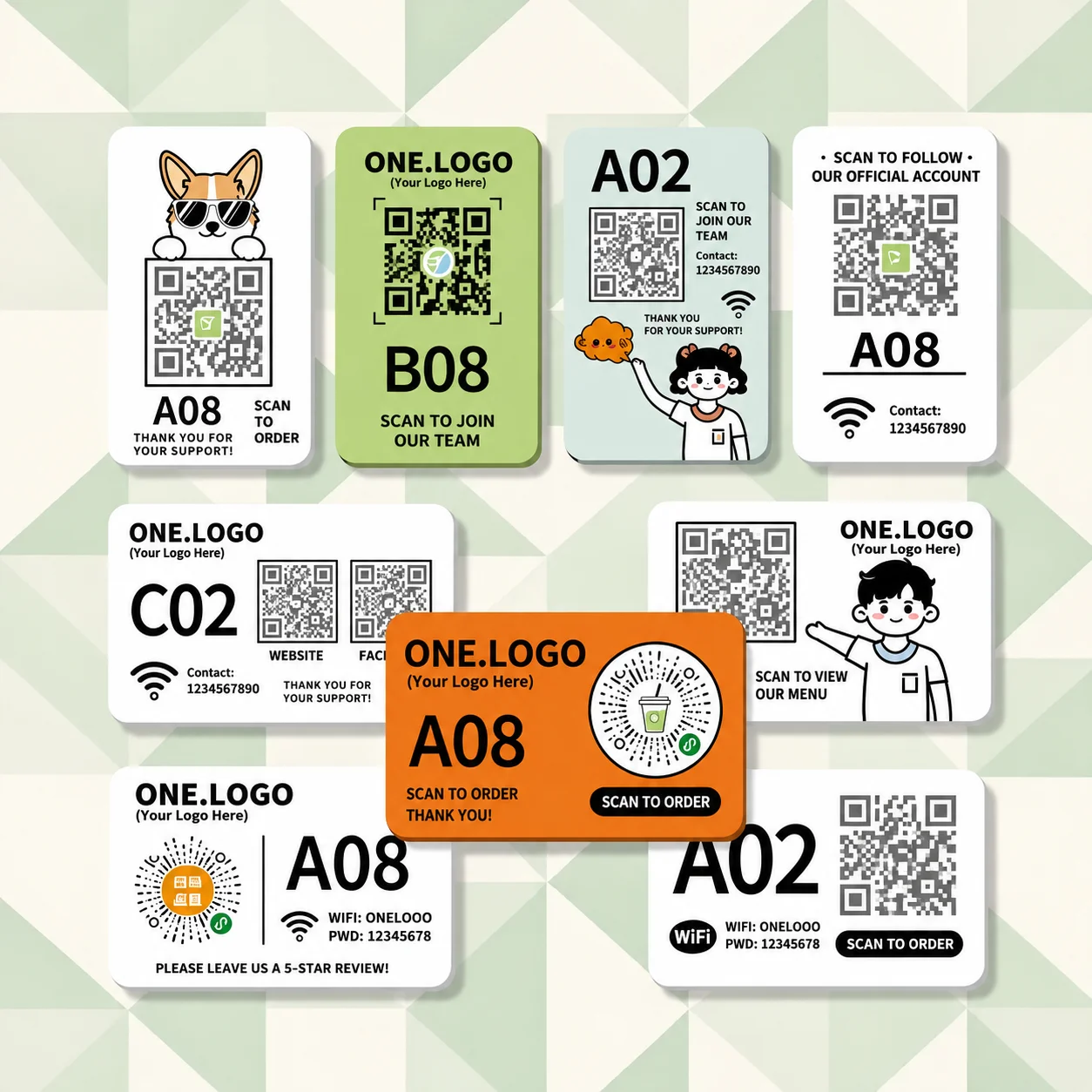 Customized Waterproof and Oil-Proof Acrylic Qr Code Menu for Ordering, Contactless Menu for Restaurants, Hotels, Bars, Personalized Qr Code Signs, Qr Code Table Stickers, Restaurant Hot Pot and Barbecue Table Number Signs