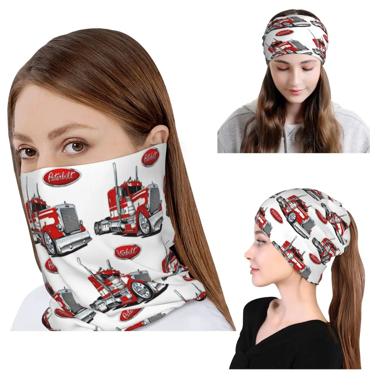 

Peterbilt Truck Bandana Neck Gaiter Face Scarf Multifunction Cycling Scarf Beanies Hat for Men Women Adult All Season