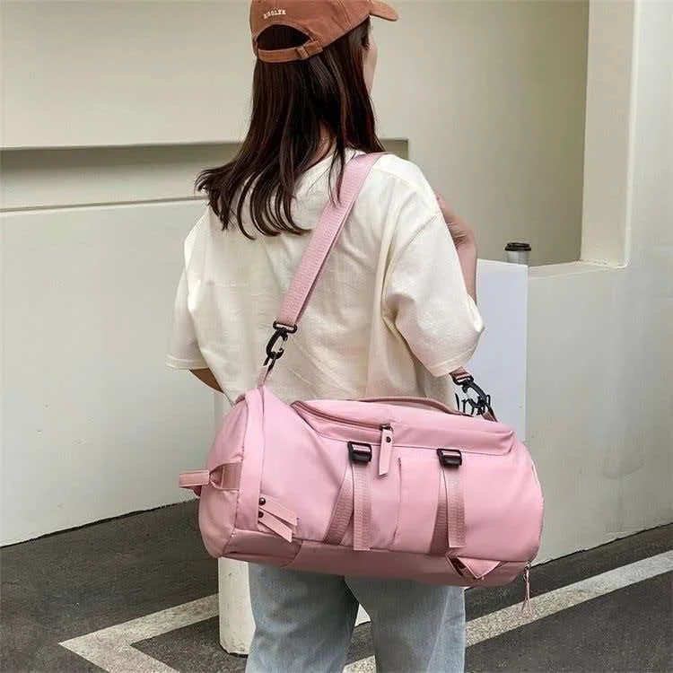 Large capacity women's fitness travel backpack with shoe compartment and dry wet separation for outdoor activities