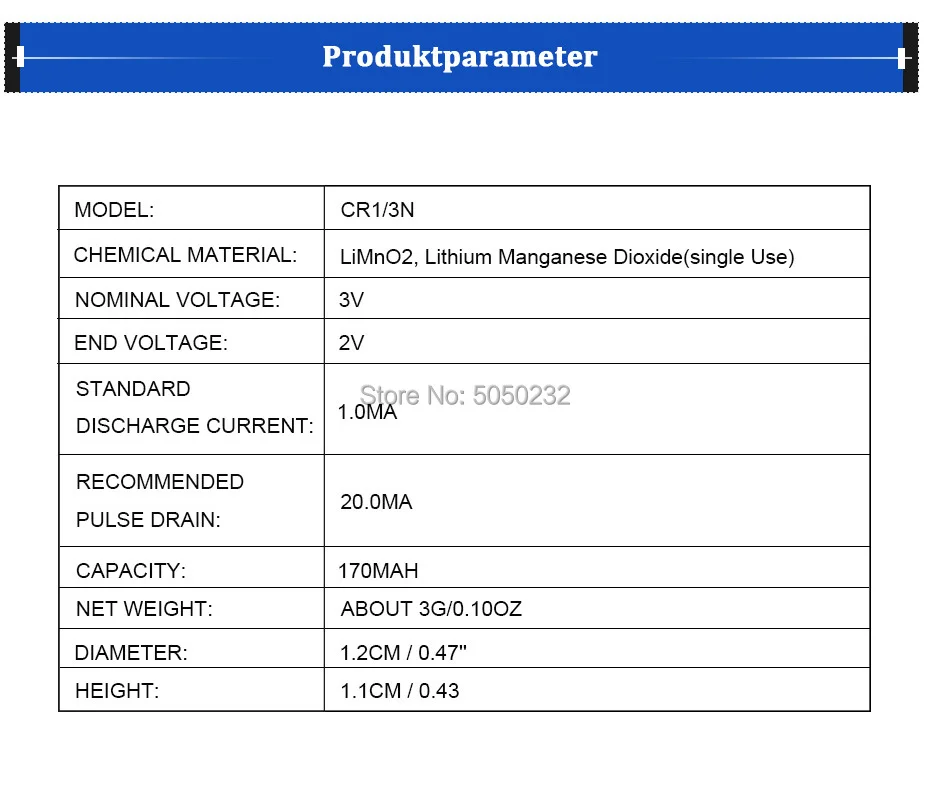 Литий-полимерные аккумуляторы CR1/3N, 3 в, 170 мАч, 8 шт.