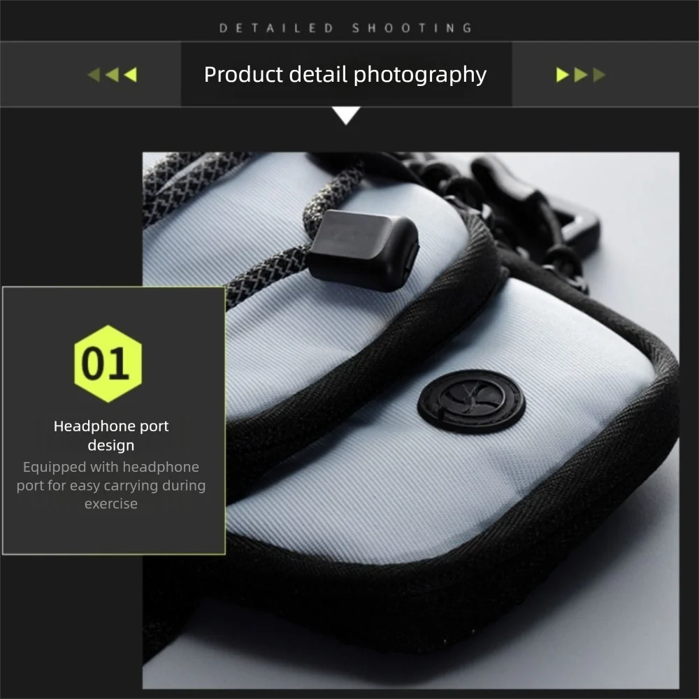 Double-layers Running Phone Bag Waterproof Protective Wrist Phone Bag Adjustable Reflective Sports Arm Bag