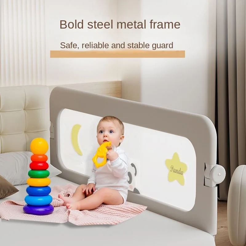 180cm Baby Rail Bed Guardrail Fence Bed Safety Railing Portable Bed Guard for Kids Protective Barrier Anti-Fall Security Fence