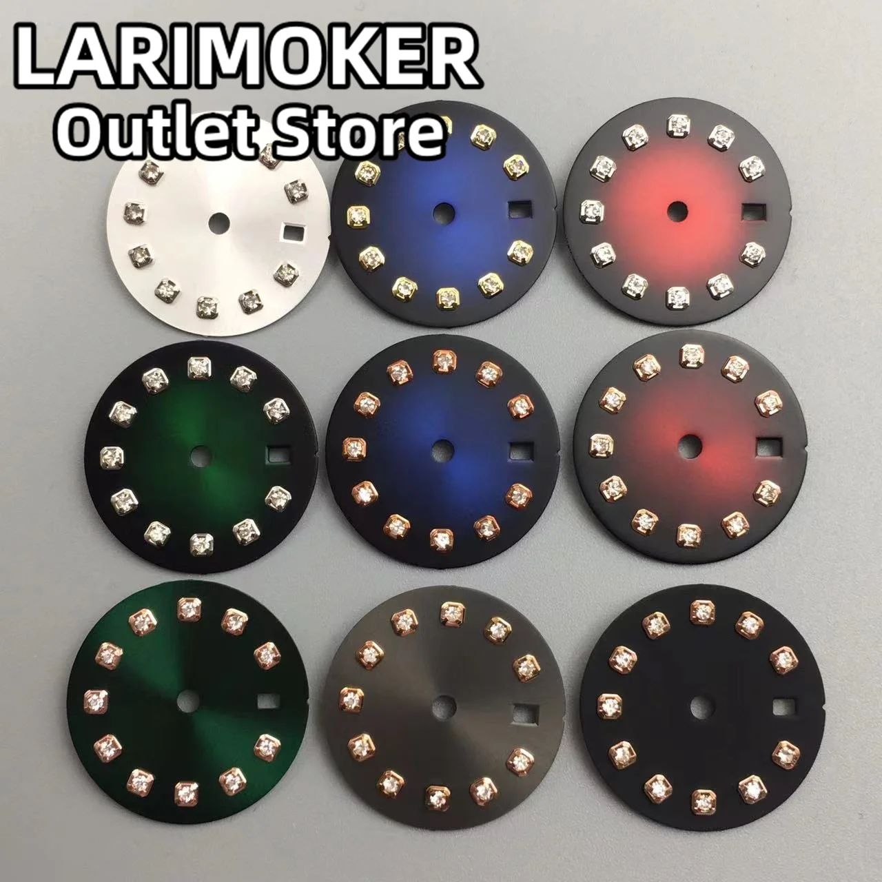 

LARIMOKER 20.5mm Ladies Dial White/pink Shell Dial With hands Silver/Gold/Rose gold Diamond Index Fit NH05 Movement watch