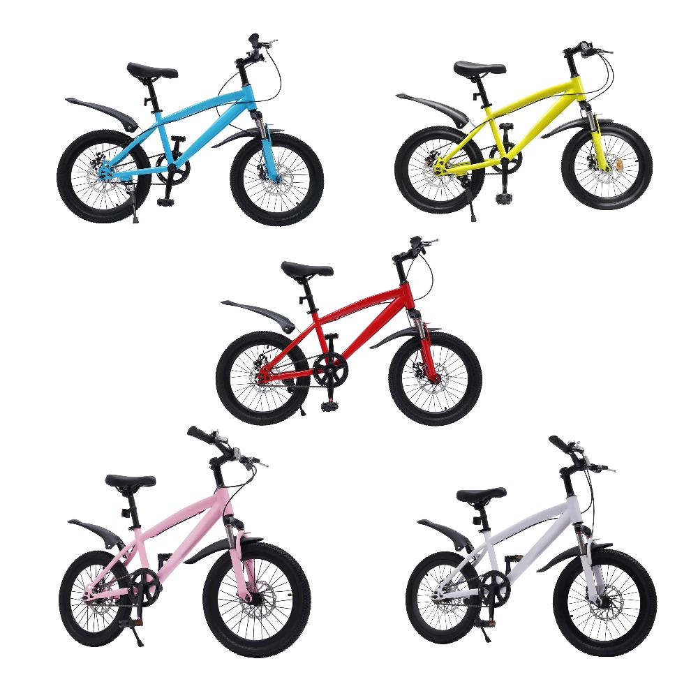 Kids Bicycle, Boys Girls Bicycle 18inch, Children's Mountain Bike is Made of High Carbon Steel and PU, for Children