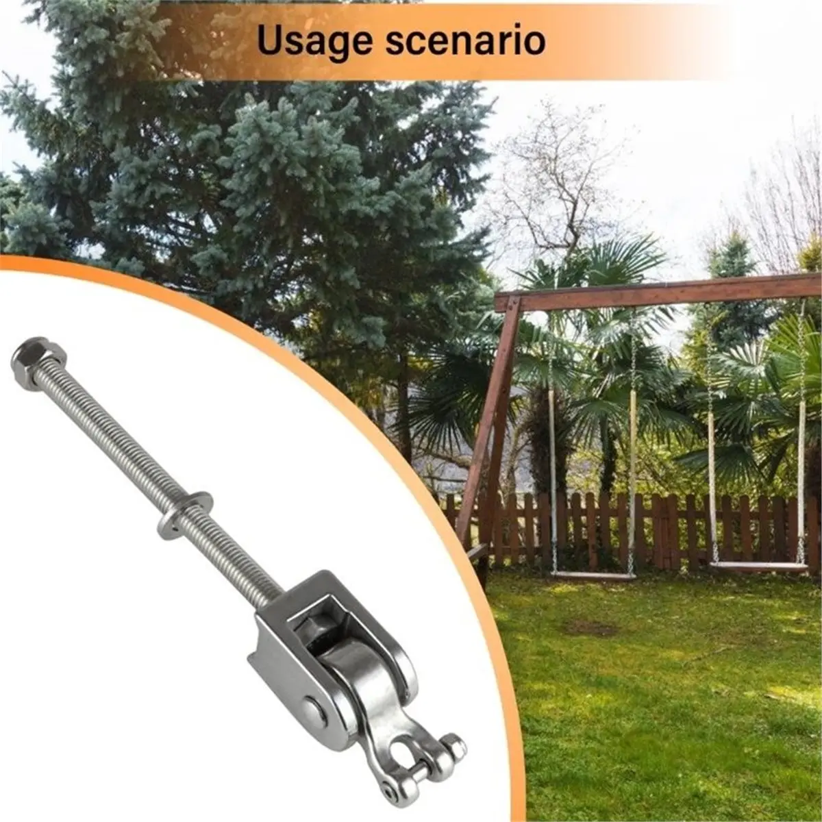 Hanging Bolts Hammock Swing Hanger, Stainless Steel Mounting Bearing Hook for Playground Chair Yoga Rope Punching Bag