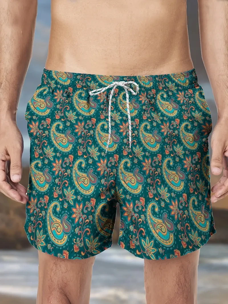 Men's Beach Pants Large Petal Flower Core 3D Printed Shorts Men Summer Breathable Shorts Fitness Street Shorts Men's Ropa Hombre