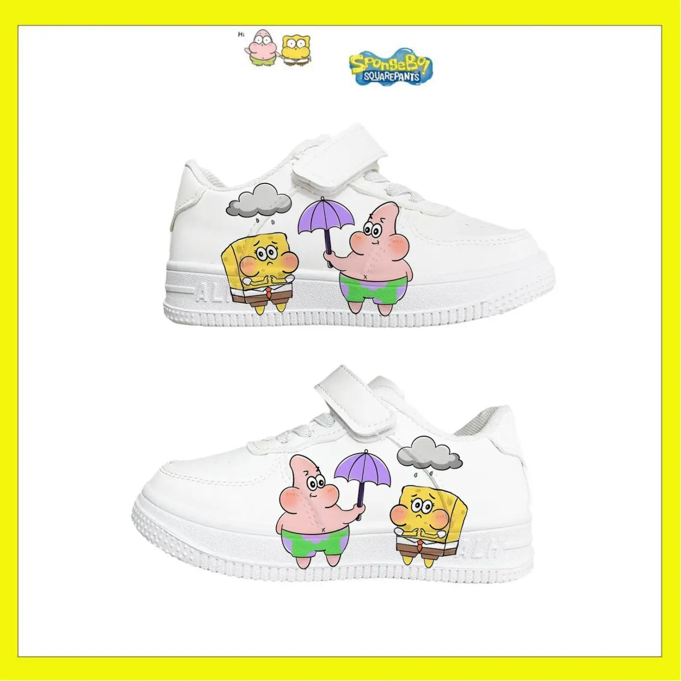 

New kids cartoon princess Spongebob Squarepants cute Casual shoes non-slip soft bottom sports shoes for child gift