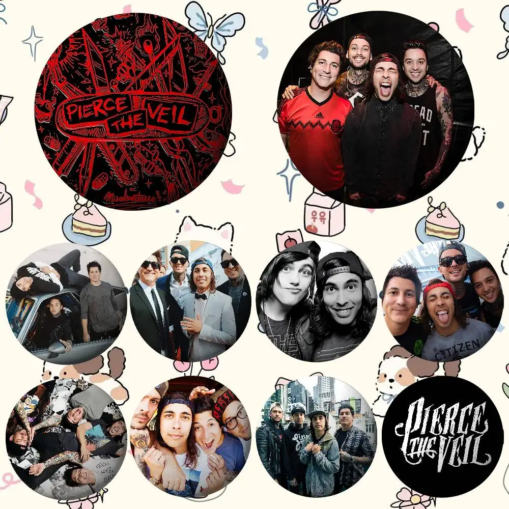 Pop Rock Band Pierce The Veil Abzeichen Weißblech Soft Button Pin Brosche Metall Abzeichen Benutzerdefinierte Schmuck Zubehör Hut Tasche Revers