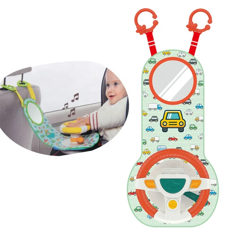 Baby Car Seat Toy Simulation Steering Wheel Toy With Light Music Activity Seat Travel Toddler Toys for Infant Girl Boy Gifts