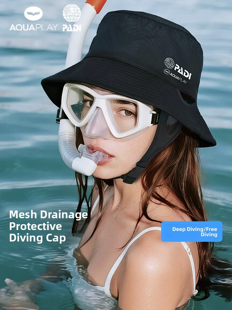 PADI Collaborative Edition Men's Large Circumference Surfing Hat Sun Protection Scuba Diving Cap Swimming Equipment Beach Hat