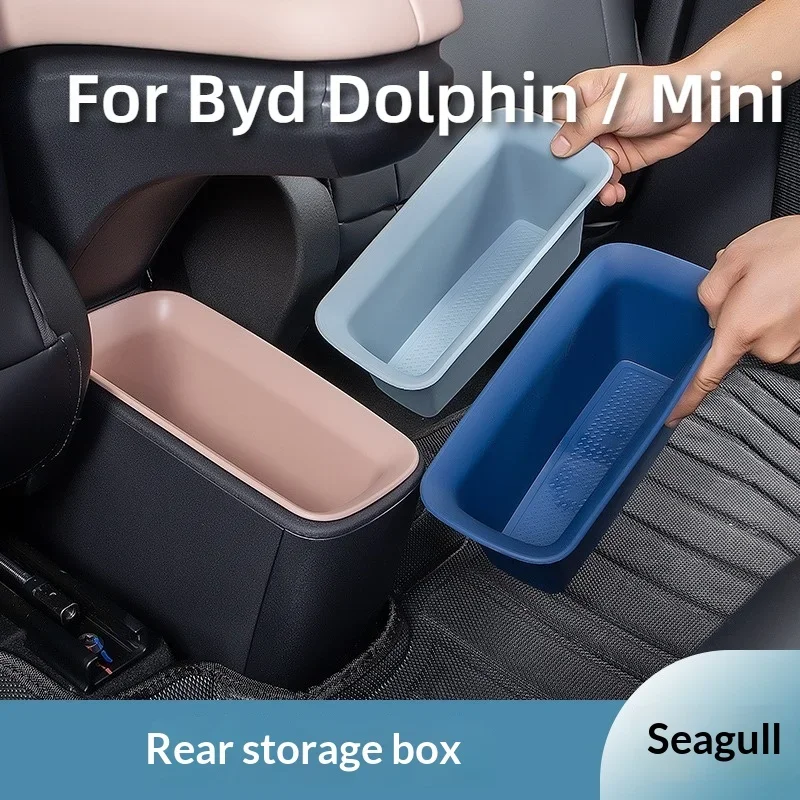 For Byd Dolphin Surf Dolphin Mini Car Rear Row Storage Box Layered Car Interior Organizer Trash Can Holder Modification