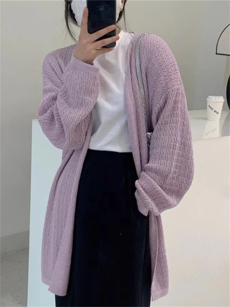 

Winter Women Sweater Knitted Cardigan Oversize Girls Sweater Woman Cashmere Pullover Tops Long Sleeve Maxi Vintage Y2k Thin