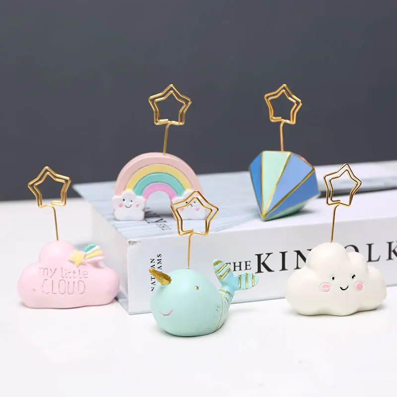 Kawaii metal Photo Clip Wedding Decoration Table Number Holder Name Card Stand Rack Place Card Postcard Office Desk Notes Holder