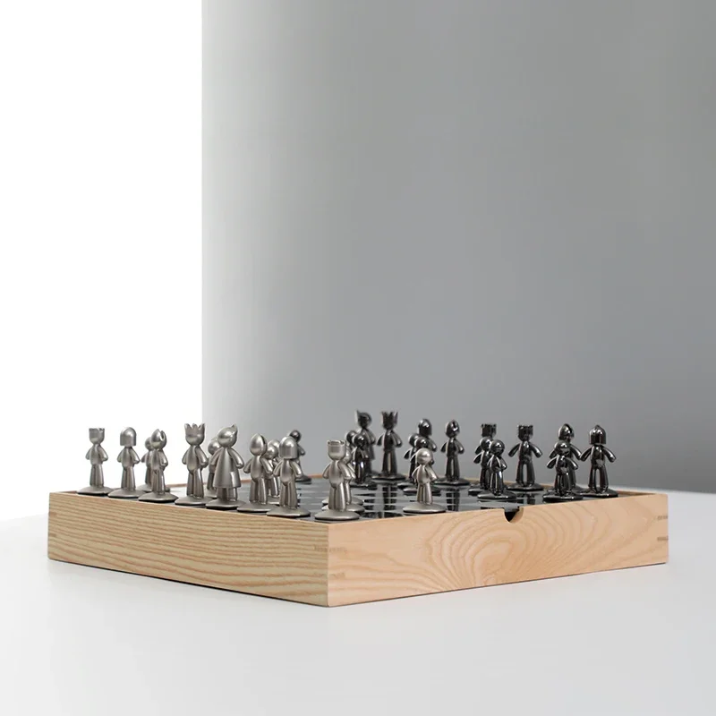 Luxury Home Accessories Table Decor Ornament Nordic Wood Chess Game Board