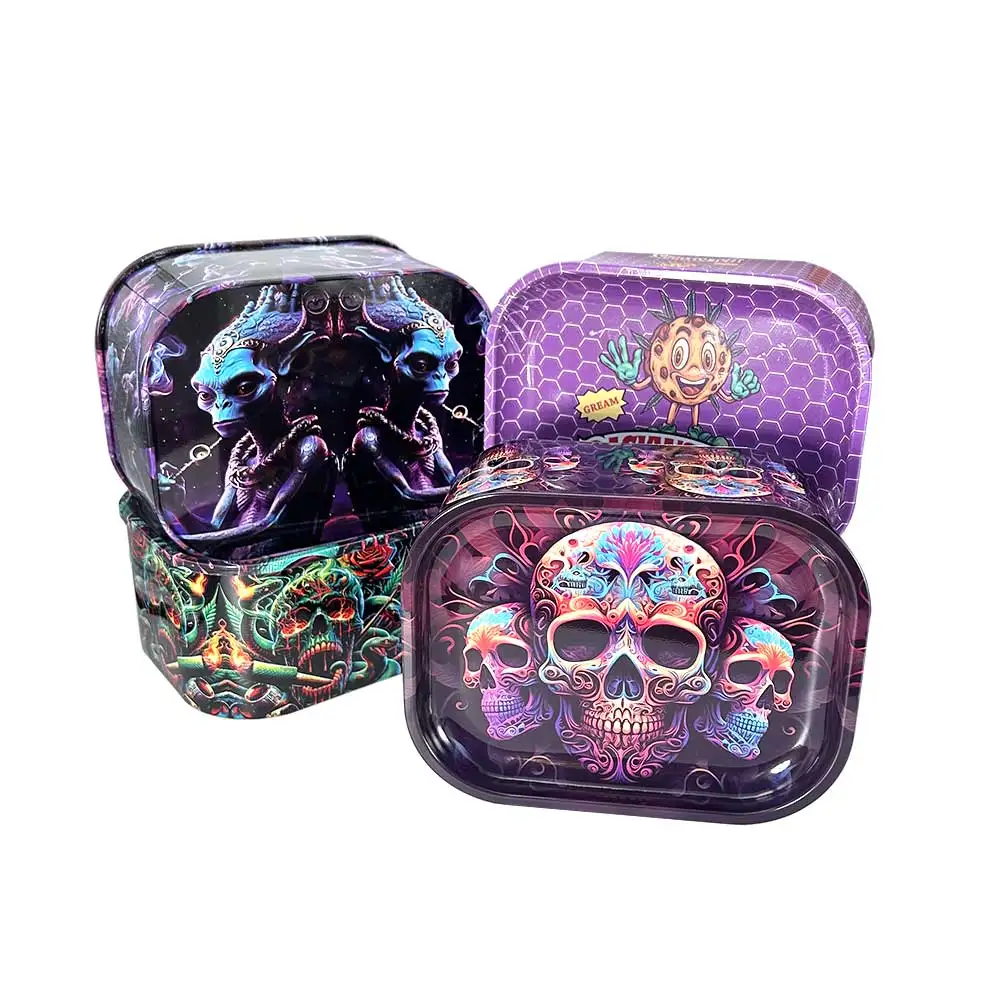 

18x14cm Portable Cigarette Case Trendy Cool metal storage box