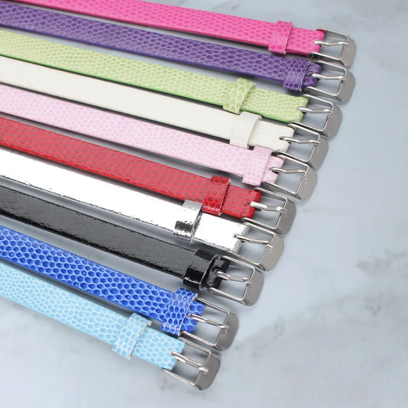 10pcs/lot 10MM Snake Skin PU Leather wristband bracelet 10x210mm fit for 10mm slide charms letters DIY Accessory