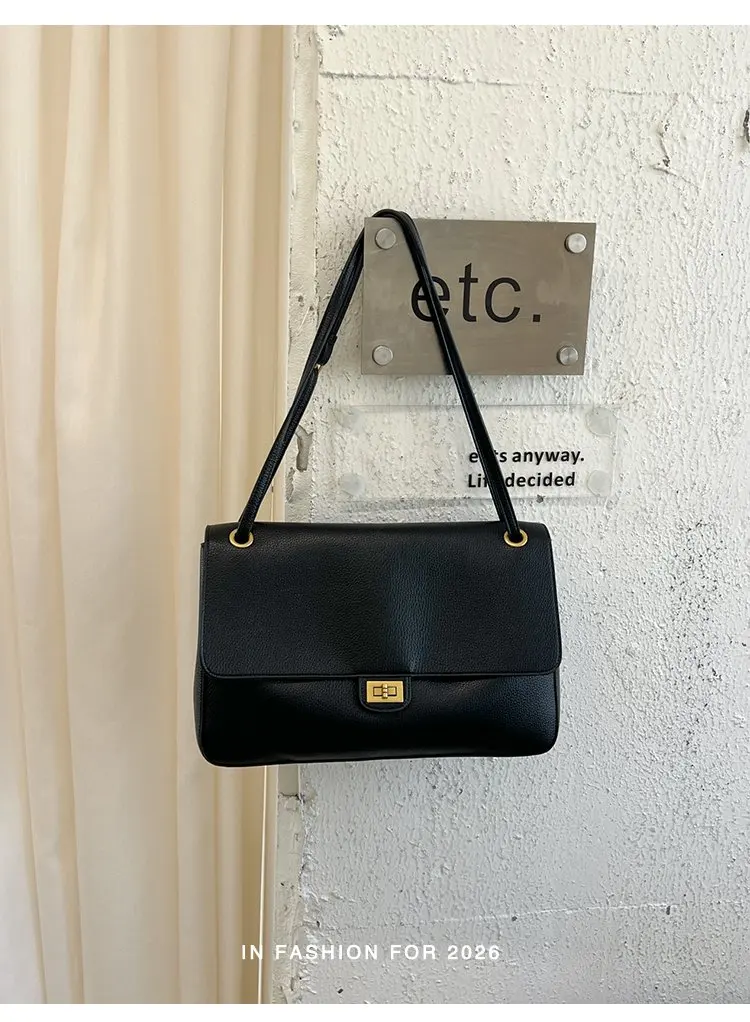 Bolso tipo cubo para mujer, diseño vertical de un solo asa, tapa abatible ancha, diseño sencillo y elegante, adecuado para adultos de 20 a 60 años.