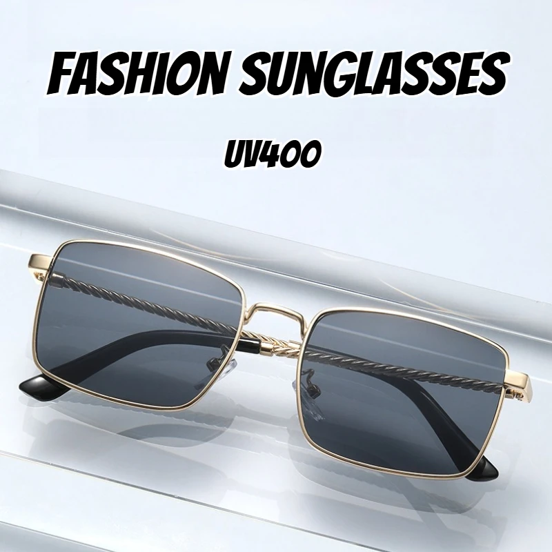 

Men's Metal Square Frame UV400 Sunglasses Retro Luxury Travel Beach UV Protection Eyewear Unisex Fashion New-Style Sunglasses