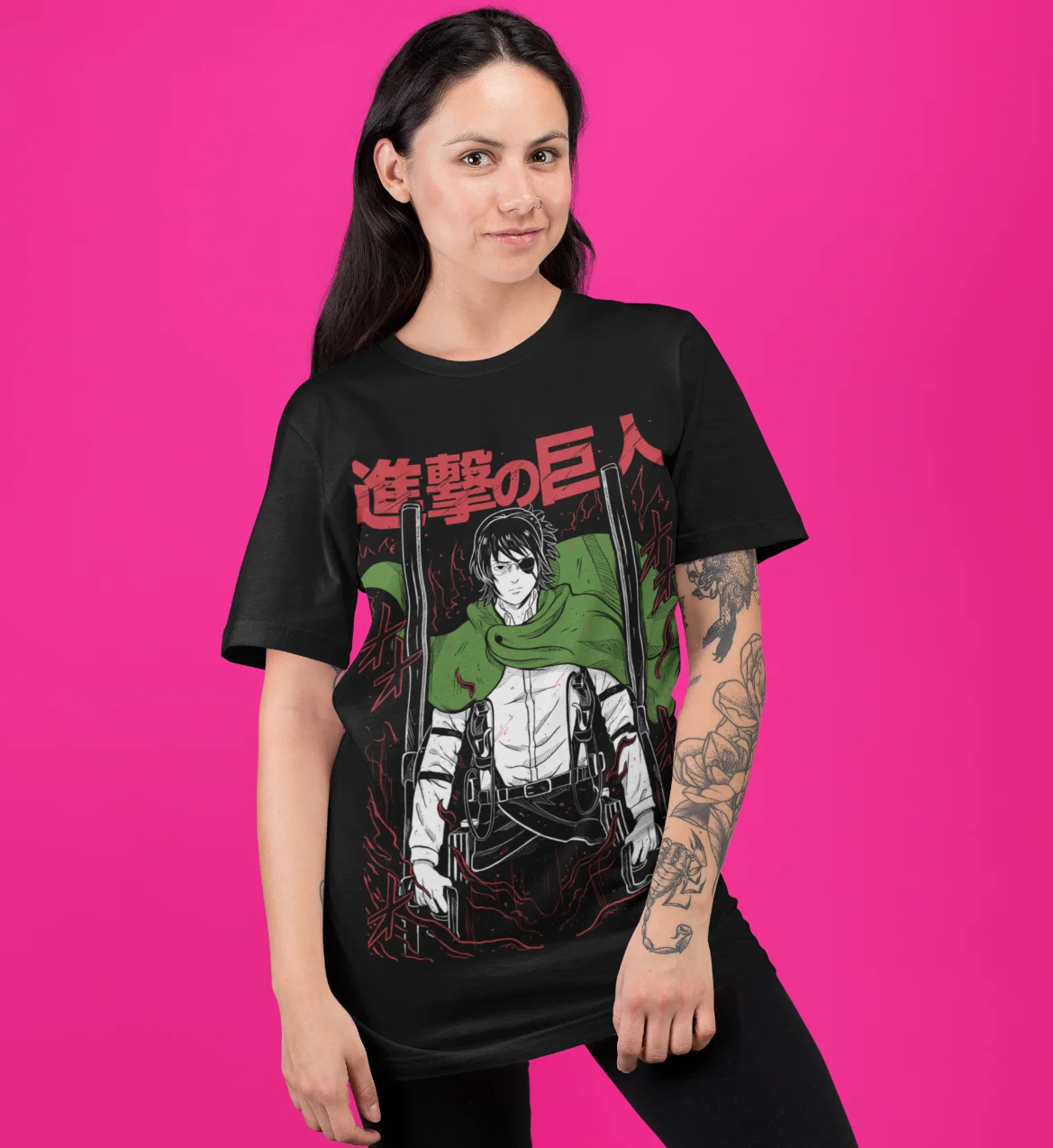 Hange Zoe T-Shirt Aanval Op Titan Aot, Anime,Manga Levi Eren Seizoen 4