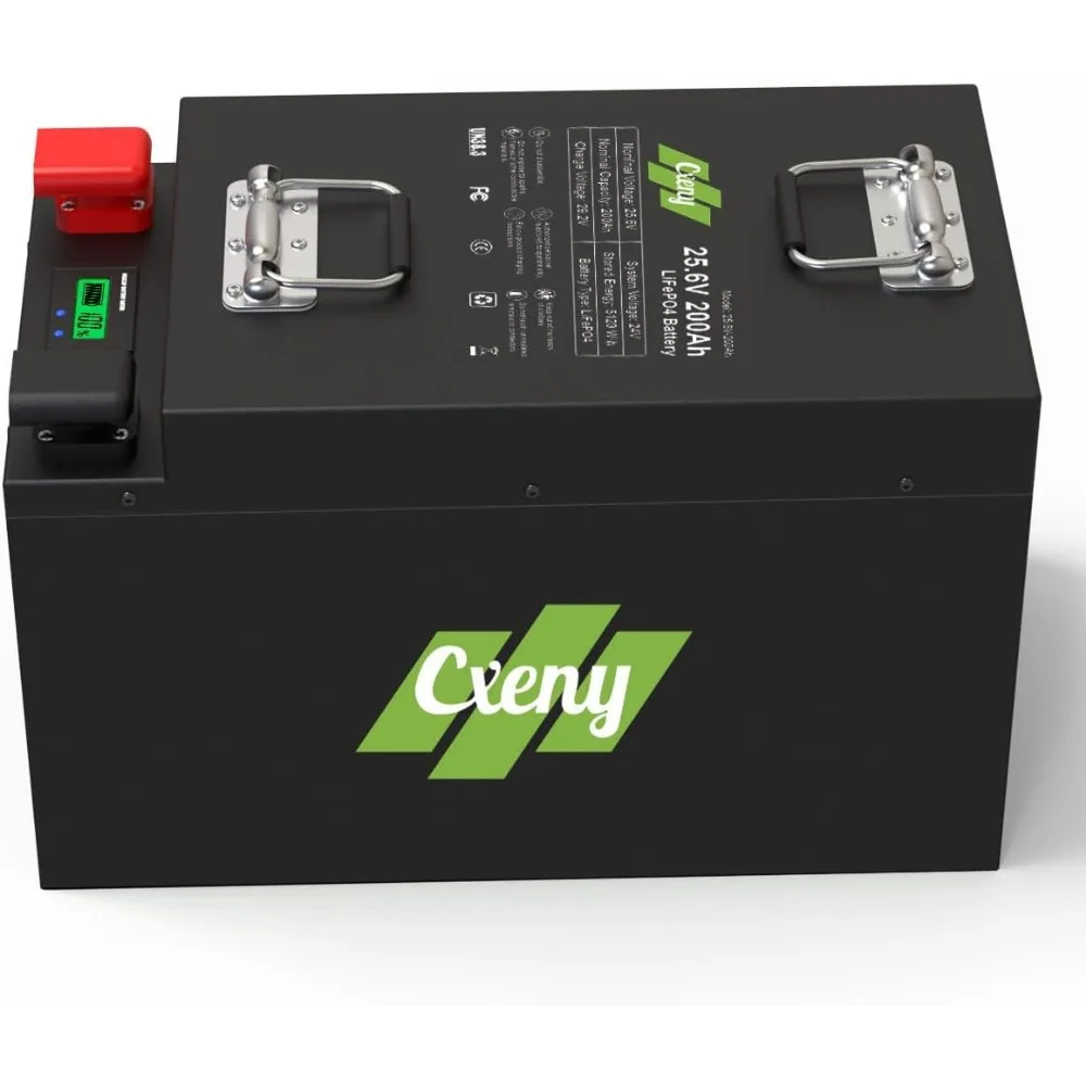 

24V 200Ah LiFePO4 Battery 24V Lithium Battery, Built-in 200A BMS, Max. 5120Wh Load Power, Perfect for Solar System, RV, Home Bac