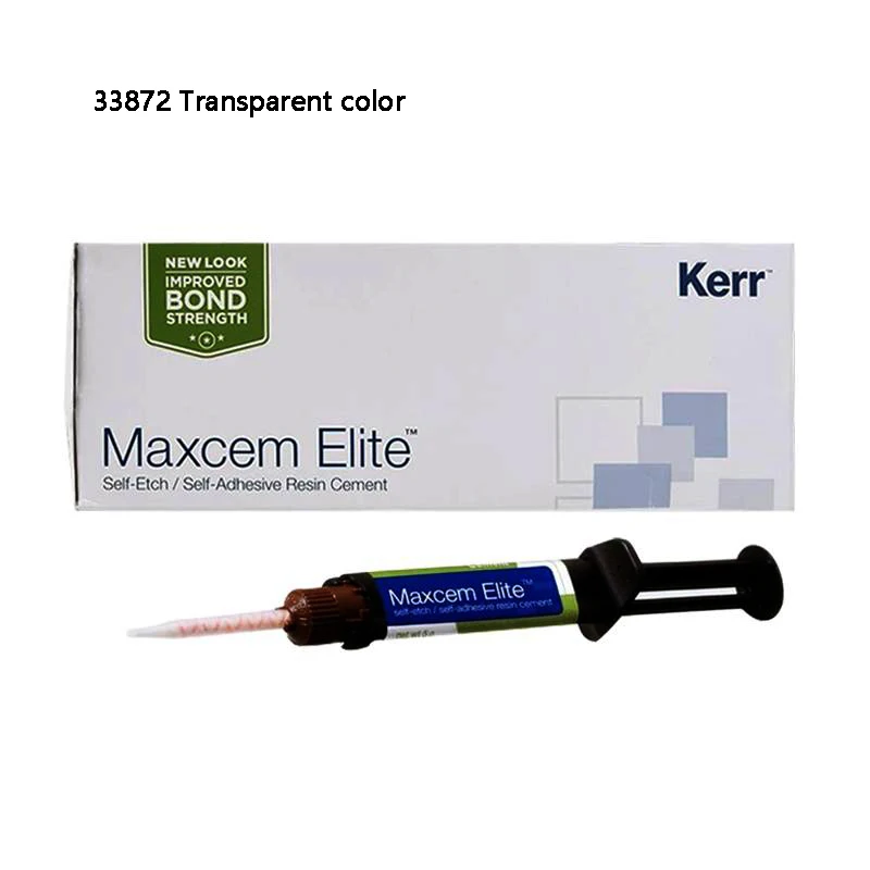 

Kerr Maxcem Elite Self-Etching Self-Adhesive Double Curing Resin Cement 5g X 2 Pieces/Box Dental Adhesive Cement 33872