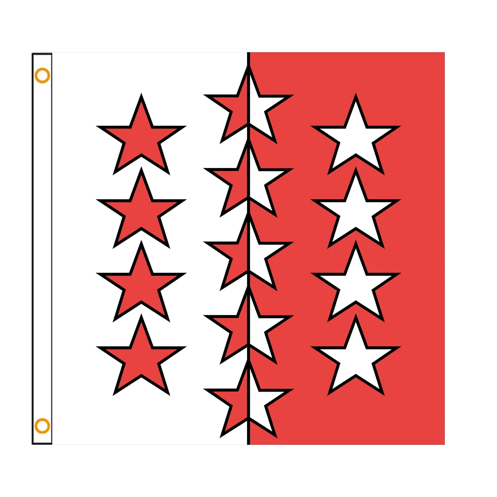 Bandera de Ticino Uri Valais Vaud Zug Zurich de 3x5 pies Color vivo una canciones de la confederación suiza Banderas Poliéster