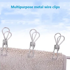 10/20/40 Buah Pasak Jepitan 5 / 6cm Klip Cuci Pin Gantung Penjepit Kawat Alat Penyimpanan Rumah Klip Baja Tahan Karat Pengatur Pakaian 12 pasak penjualan terbaik - №