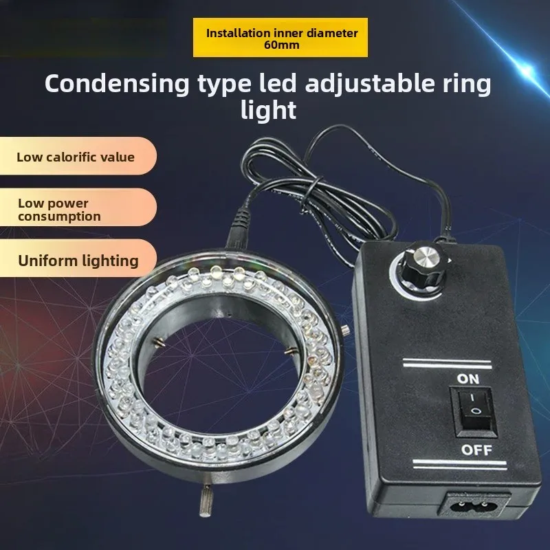 ステレオ顕微鏡用ledリングライト。60mmの開口部を持ち、明るさ調整可能な白色光源。スマートフォンの修理に最適。