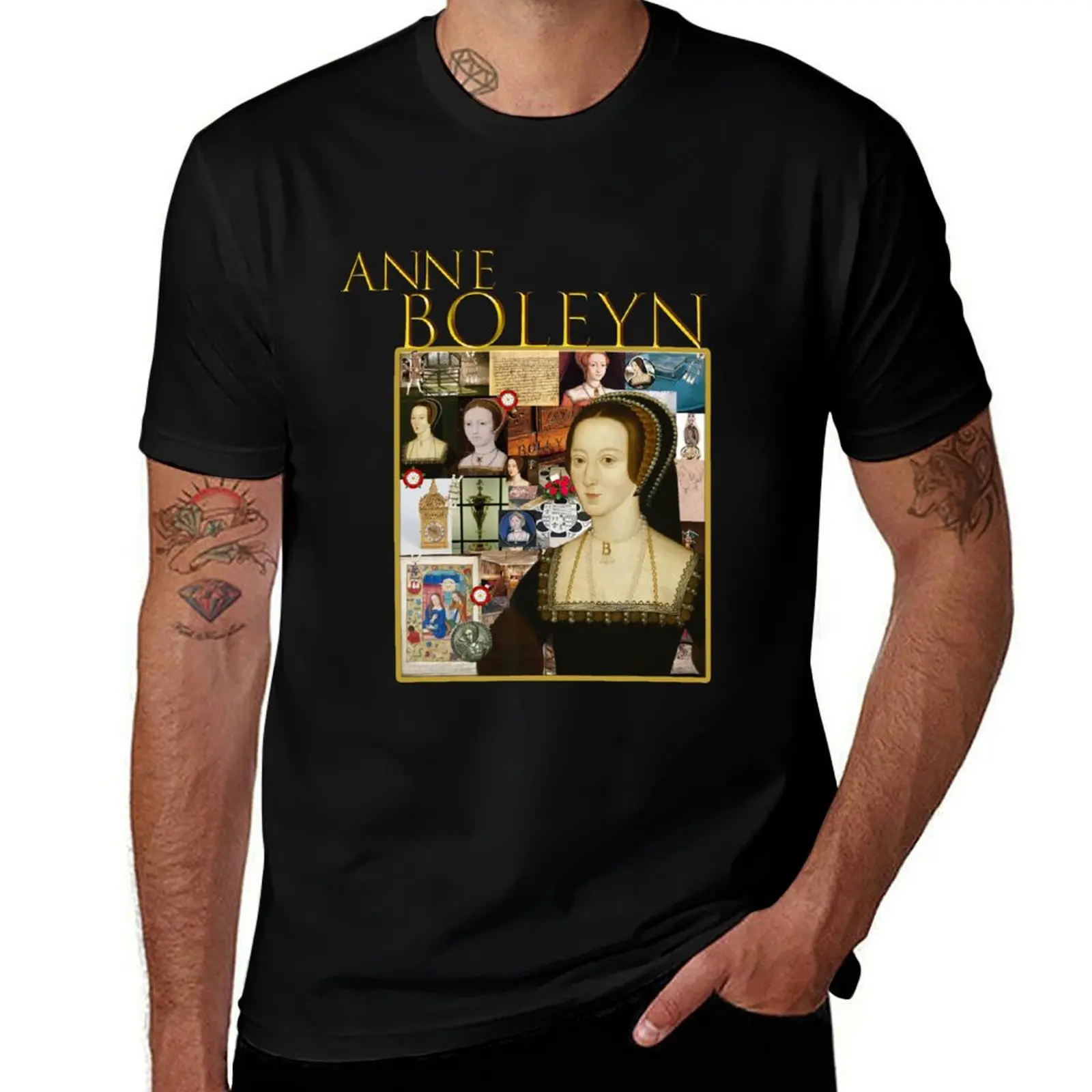 

Anne Boleyn Collage T-Shirt t shirts for man slim fit t shirt men 100% cotton luxury brand