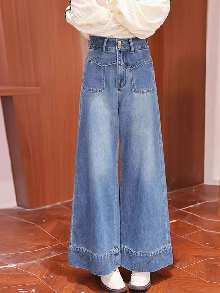 

High Waist Wide Leg Denim Jeans Women's Loose Fit Versatile Casual High Waist Autumn New Sle Comfortable Breathable Ladies ...