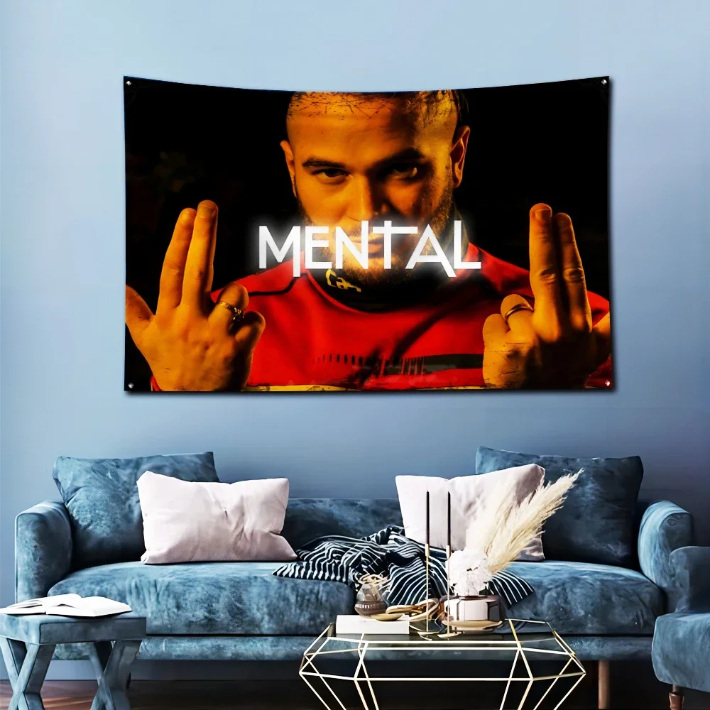 Jul French Rapper Flag Polyester Digital Print Banner for Garage Wall Art Outdoor Decoration with Brass Grommets
