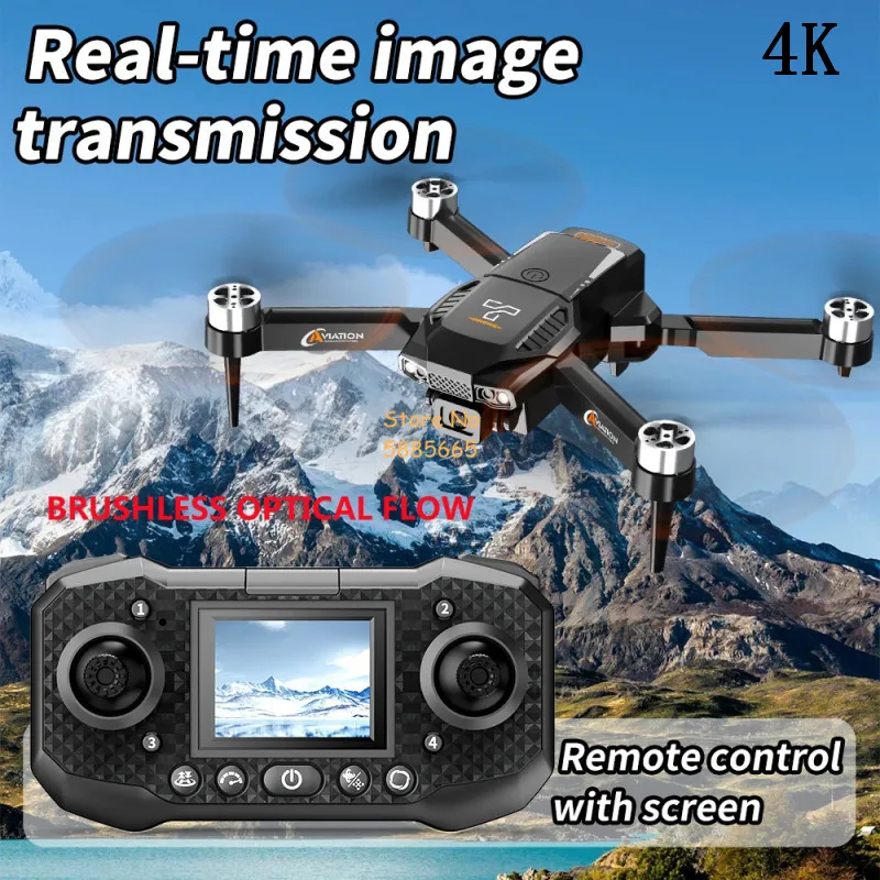 4K câmera dupla fluxo óptico sem escova WIFI FPV tela RC Drone 2.4G 360 °   Rolo Quadricóptero de controle remoto dobrável com modo sem cabeça